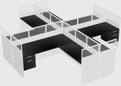 Shared l-shaped cubicles