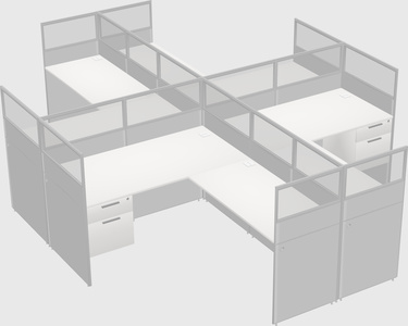 Shared l-shaped cubicles