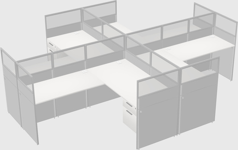 Shared l-shaped cubicles