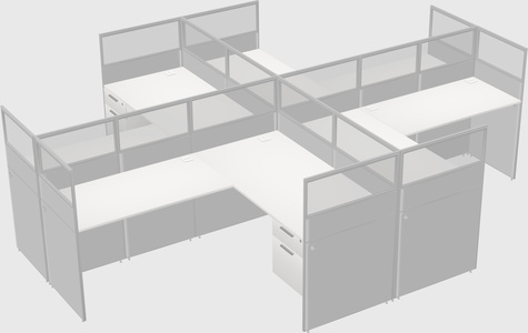 Shared l-shaped cubicles