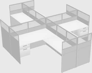 Shared l-shaped cubicles