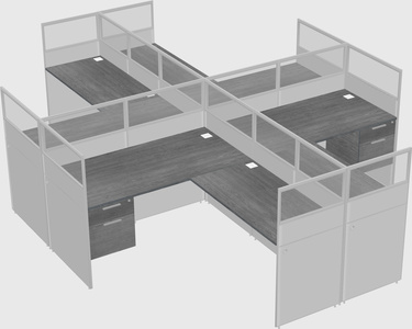 Shared l-shaped cubicles