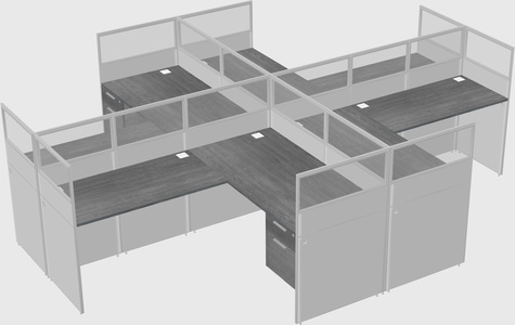 Shared l-shaped cubicles