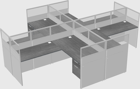 Shared l-shaped cubicles