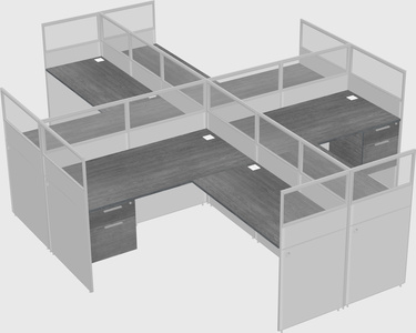 Shared l-shaped cubicles