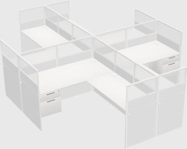 Shared l-shaped cubicles