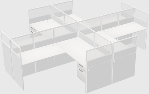 Shared l-shaped cubicles
