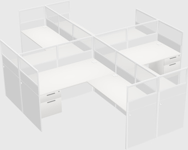 Shared l-shaped cubicles