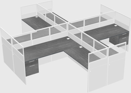 Shared l-shaped cubicles