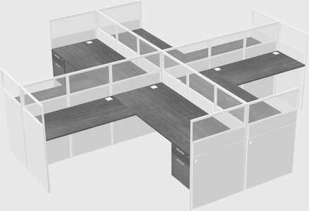 Shared l-shaped cubicles