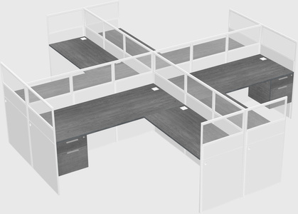 Shared l-shaped cubicles