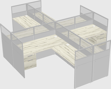 Shared l-shaped cubicles