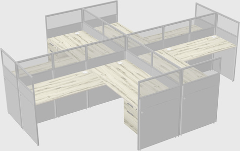 Shared l-shaped cubicles