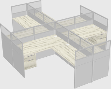 Shared l-shaped cubicles