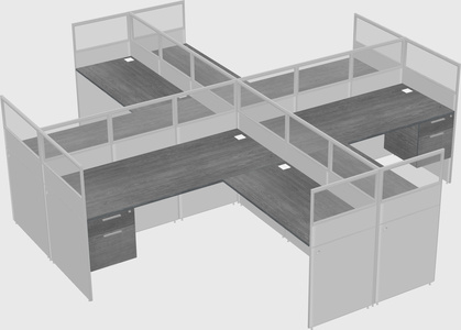 Shared l-shaped cubicles