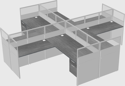 Shared l-shaped cubicles