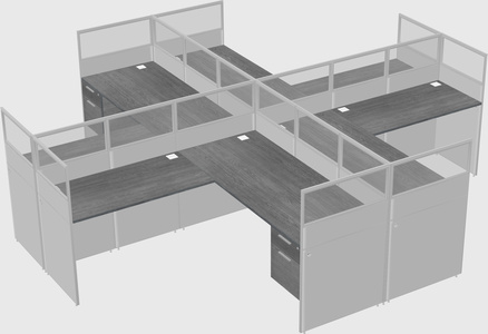 Shared l-shaped cubicles