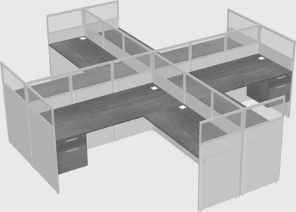 Shared l-shaped cubicles