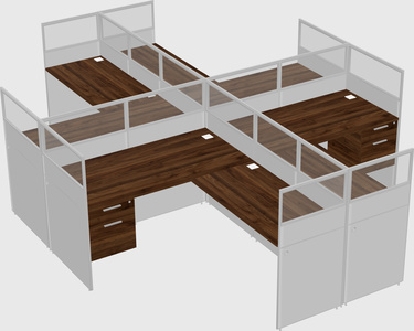 Shared l-shaped cubicles