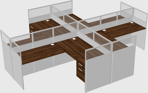 Shared l-shaped cubicles