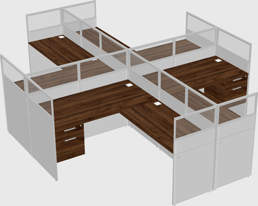 Shared l-shaped cubicles