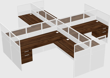 Shared l-shaped cubicles