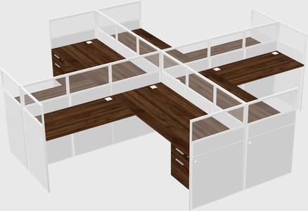 Shared l-shaped cubicles