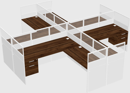 Shared l-shaped cubicles