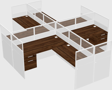 Shared l-shaped cubicles