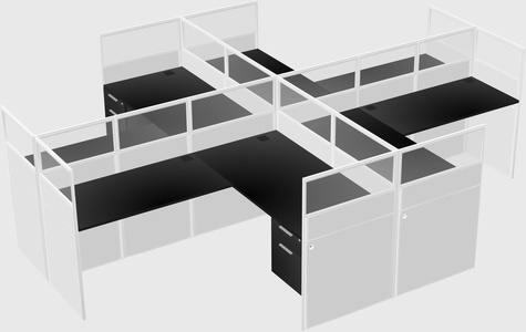 Shared l-shaped cubicles