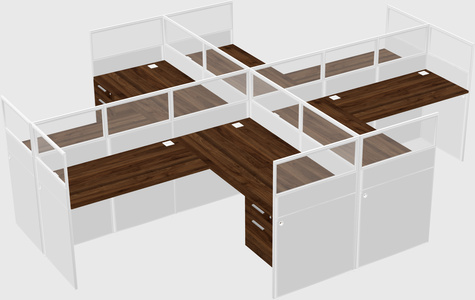 Shared l-shaped cubicles