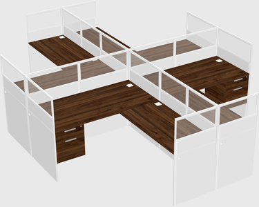 Shared l-shaped cubicles