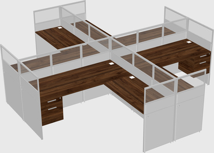 Shared l-shaped cubicles