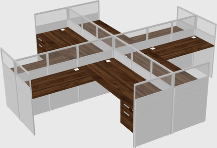 Shared l-shaped cubicles
