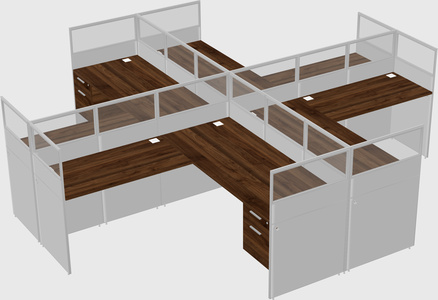 Shared l-shaped cubicles