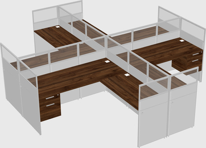 Shared l-shaped cubicles