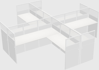 Shared l-shaped cubicles