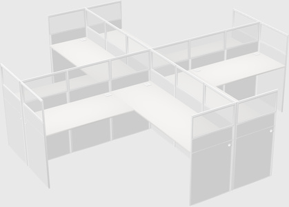 Shared l-shaped cubicles