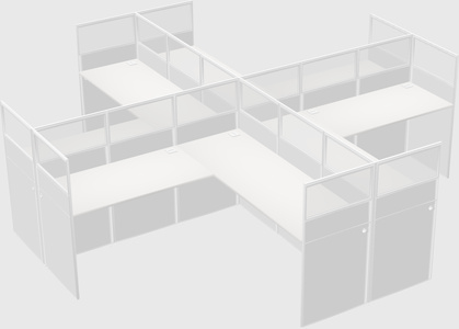 Shared l-shaped cubicles