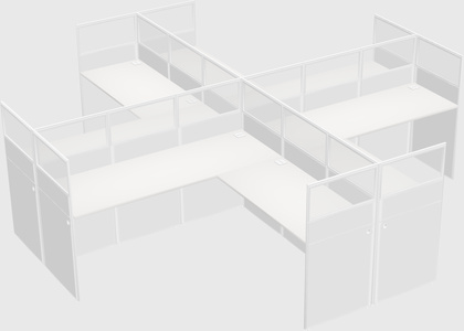 Shared l-shaped cubicles