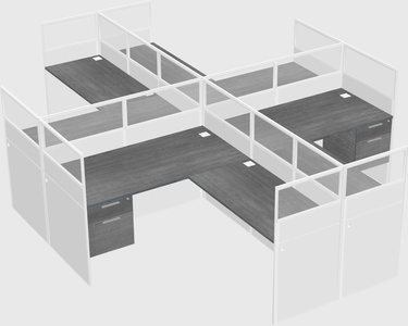 Shared l-shaped cubicles