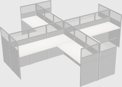 Shared L-shaped Cubicles