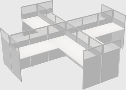 Shared l-shaped cubicles