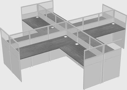Shared l-shaped cubicles