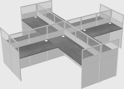 Shared l-shaped cubicles