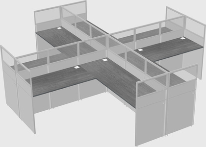 Shared l-shaped cubicles
