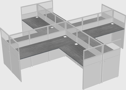 Shared l-shaped cubicles