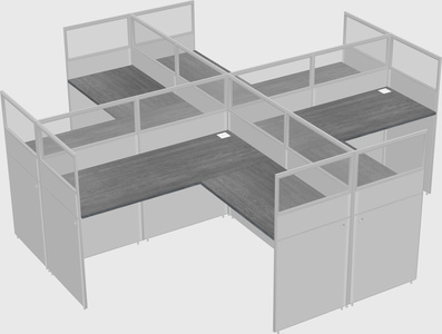 Shared l-shaped cubicles