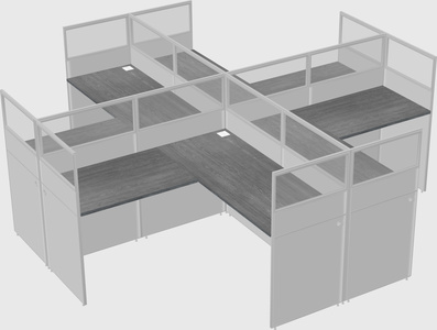 Shared l-shaped cubicles