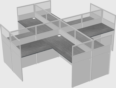 Shared l-shaped cubicles